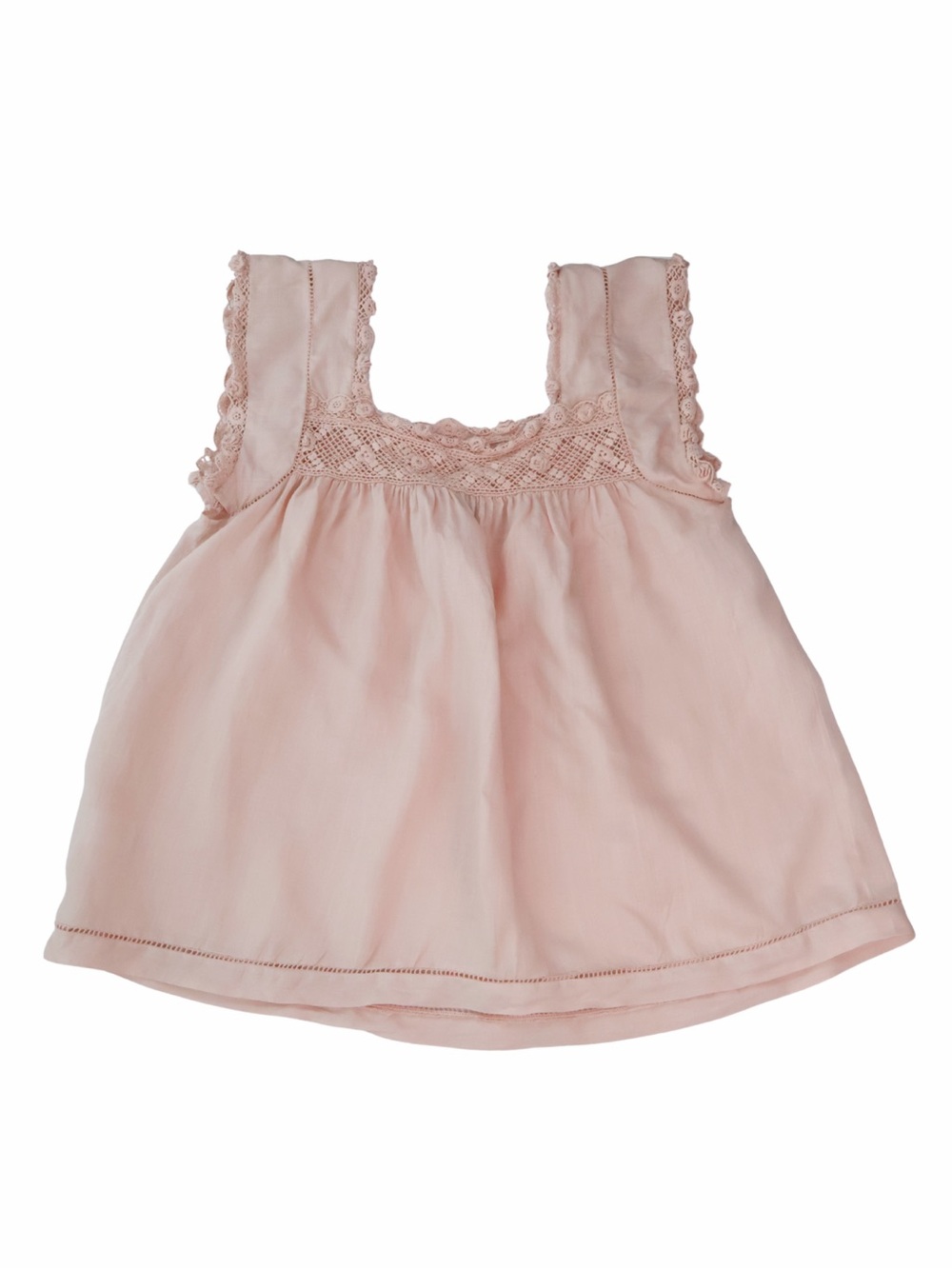 Elie Tahari Blush Pink Lace Blouse Womens Large Sleeveless Crochet Romantic
